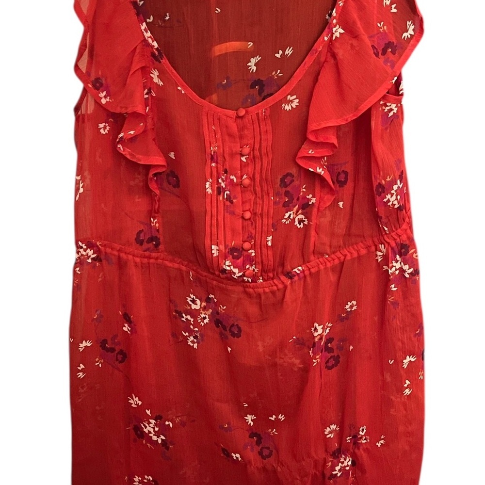 *American Eagle Outfitters Red Ruffled Sleeveless Dress Medium
